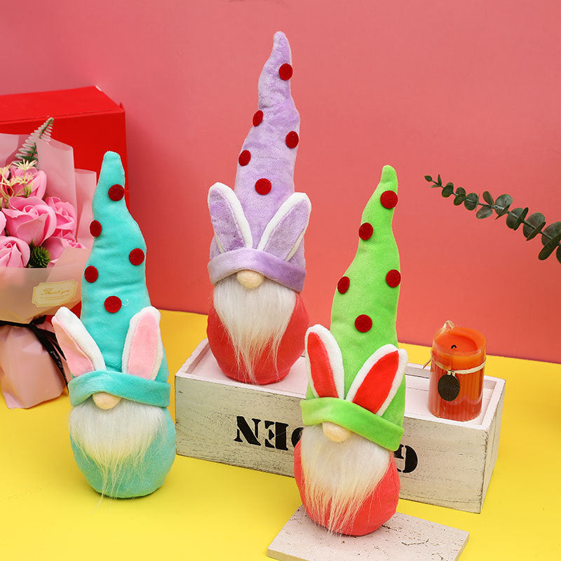 Home Decor Easter Ornaments Pointed Hat Cute Rabbit Faceless Doll Gnome Doll Ornament