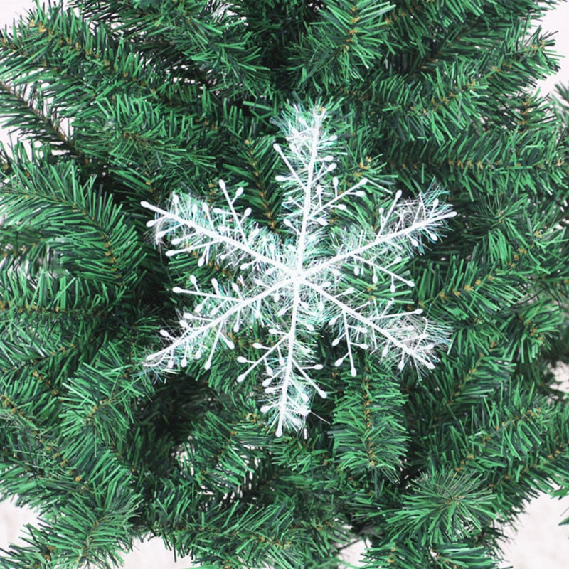 3/9/18/30pcs Christmas Tree Decoration Snowflakes 11cm White Plastic Artificial Snow Christmas Decor Home New Year Party Decor