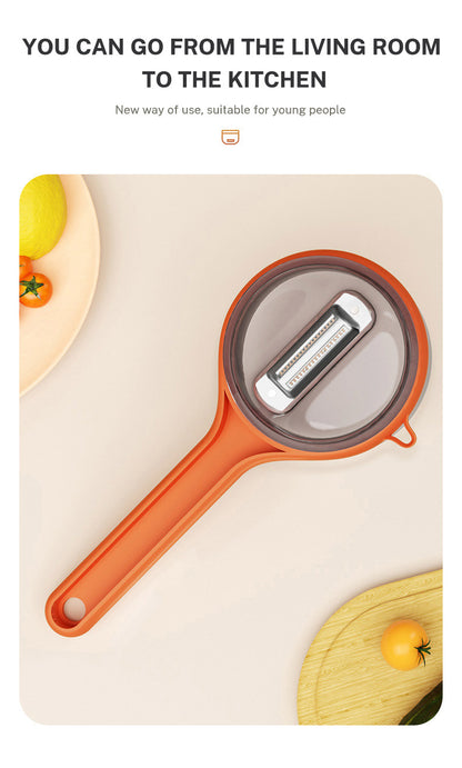 Kitchen Multi-Functional Peeler With Bucket Storage Scratcher Fruit Peeling Knife Storage Peeler Kitchen Gadgets