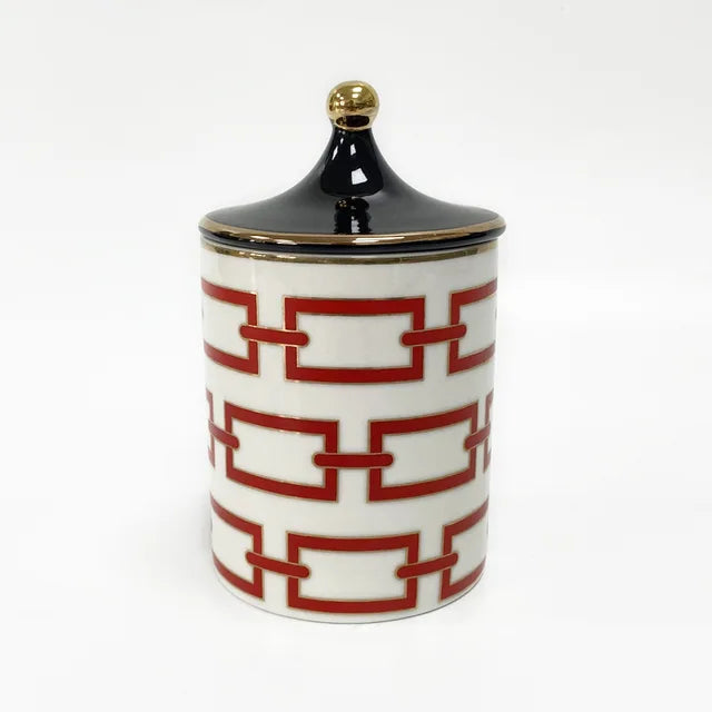 Gold Plated Stripe Ceramic Storage Jar Home Scented Candle Bottle Wedding Candy Gift Jar Cosmetic Jewelry Storage Bottle Decor