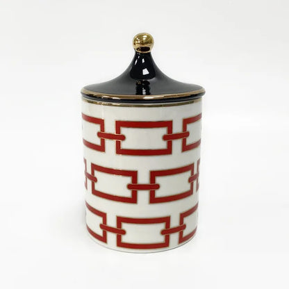 Gold Plated Stripe Ceramic Storage Jar Home Scented Candle Bottle Wedding Candy Gift Jar Cosmetic Jewelry Storage Bottle Decor