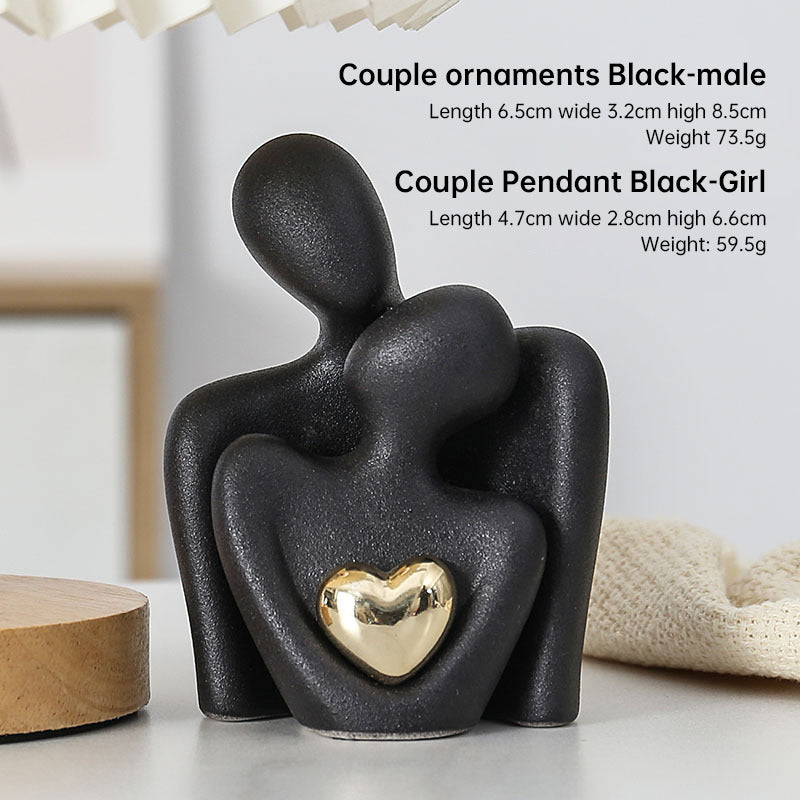 Creative couple figure decoration Newlywed home decoration Lover sculpture decoration figure desktop living room bookshelf decor