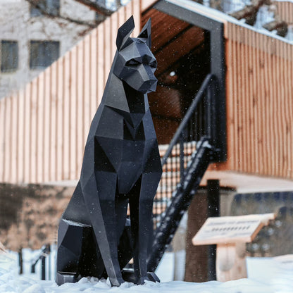 68 or 100cm Doberman Pinscher Black Paper Model Home Decor Geometric Art DIY Handmade Toy Gift