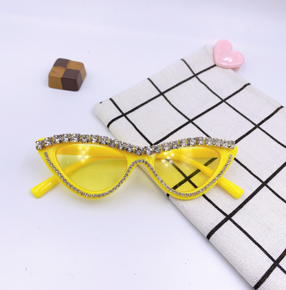 5 Colors Fashion Kids Boys Girls Sunglasses Solid Color Diamond Outdoor Casual Glasses