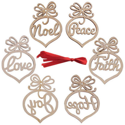 6Pc Merry Christmas Decorations For Home Wooden Hollow Ornament Christmas Tree Hanging Pendant Decoration Xmas Decor #WO