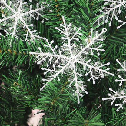 3/9/18/30pcs Christmas Tree Decoration Snowflakes 11cm White Plastic Artificial Snow Christmas Decor Home New Year Party Decor
