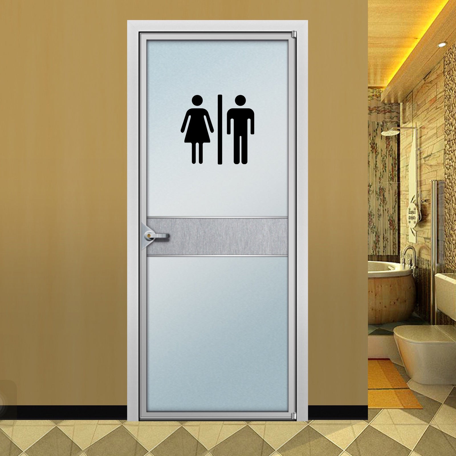 Home Bathroom Decor Wall Stickers Art Stickers Creative Home Decor Bathroom Cute Door Stickers