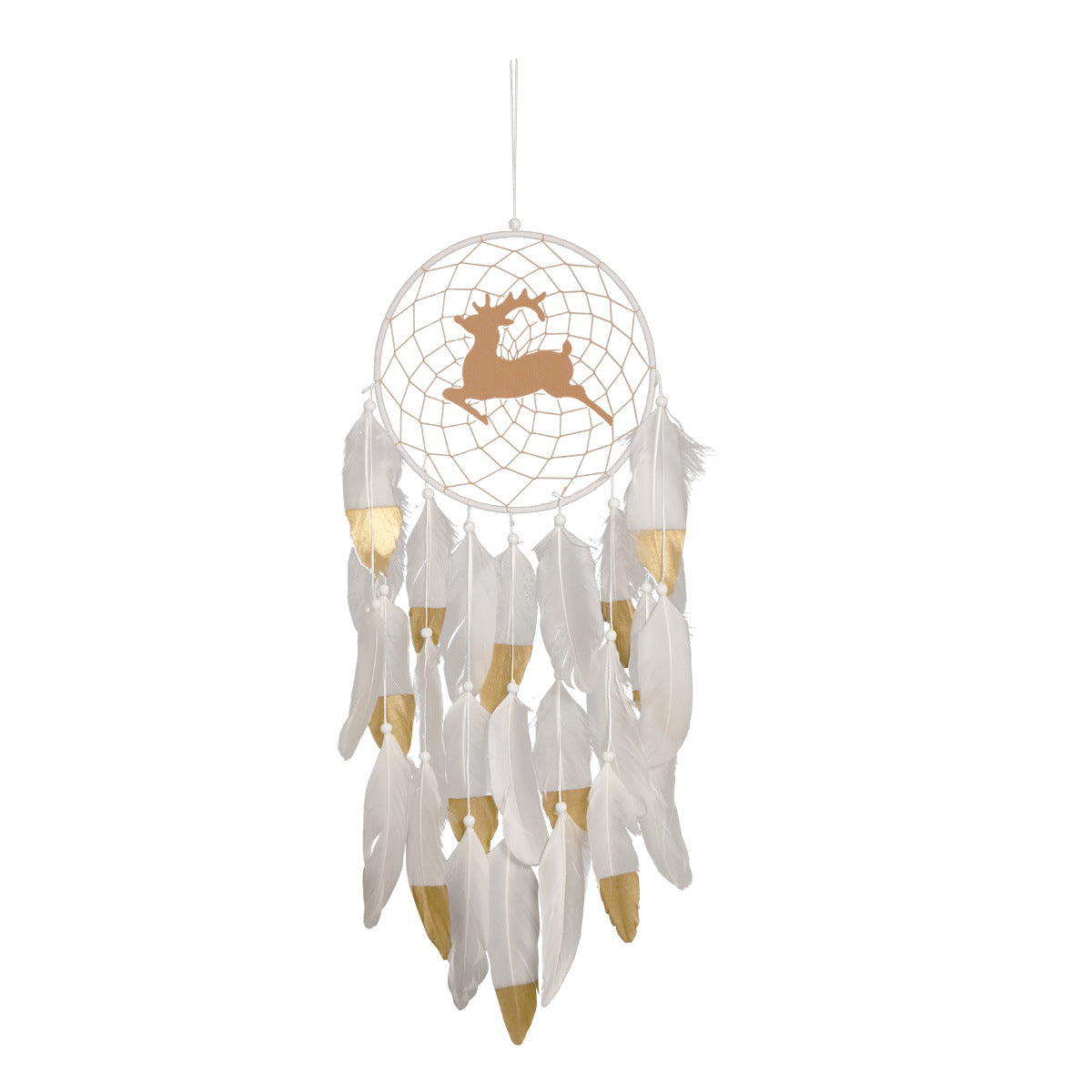 Fawn Dream Catcher White Double Feather Home Decor Elk Wall Hanging Decorations