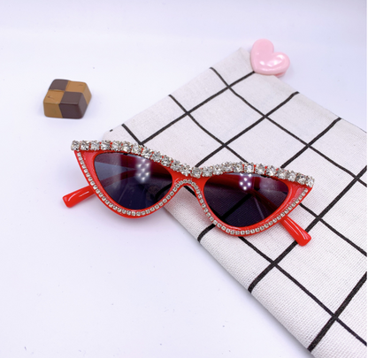 5 Colors Fashion Kids Boys Girls Sunglasses Solid Color Diamond Outdoor Casual Glasses