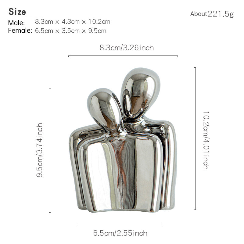Creative couple figure decoration Newlywed home decoration Lover sculpture decoration figure desktop living room bookshelf decor