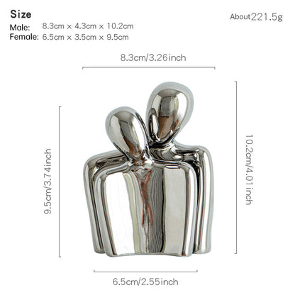 Creative couple figure decoration Newlywed home decoration Lover sculpture decoration figure desktop living room bookshelf decor