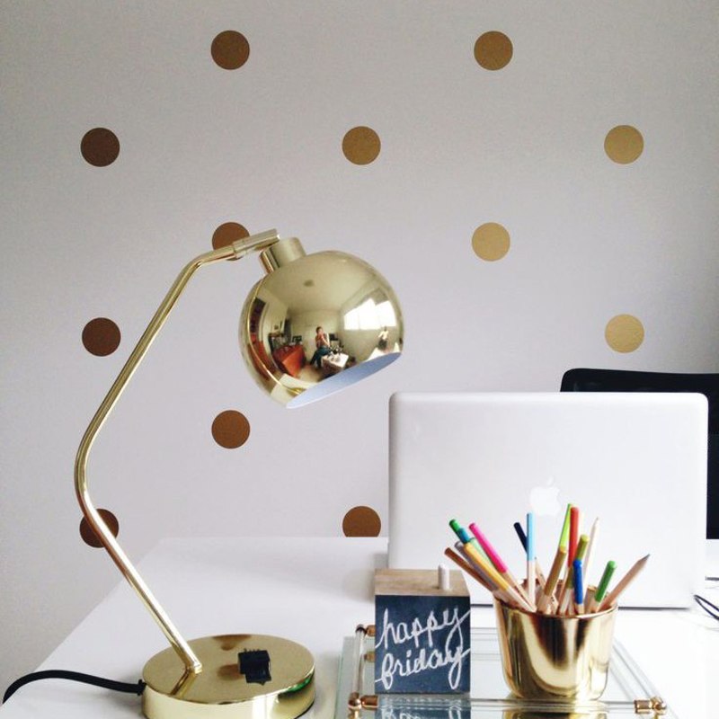 Gold polka Dots Wall Sticker Wall Art Decals Removable Kids Children Room home decoration Golden DIY Dot Stickers Home Decor