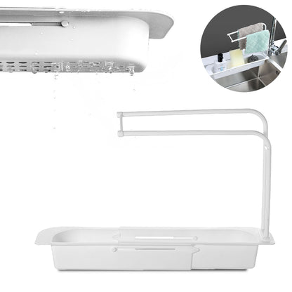 Telescopic Sink Kitchen Drainer Rack Storage Basket Bag Faucet Holder Adjustable Bathroom Holder Sink Kitchen Accessorie
