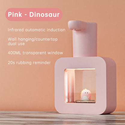 Cute Cat Rechargeable Touchless Automatic Soap Dispenser 400ml Kids foam Soap Dispenser with Night Light