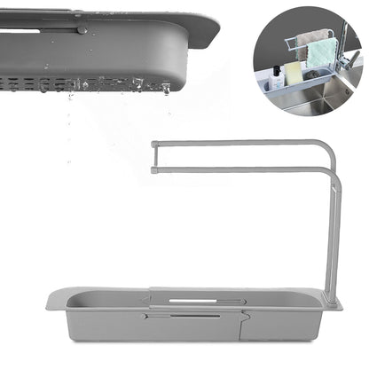 Telescopic Sink Kitchen Drainer Rack Storage Basket Bag Faucet Holder Adjustable Bathroom Holder Sink Kitchen Accessorie