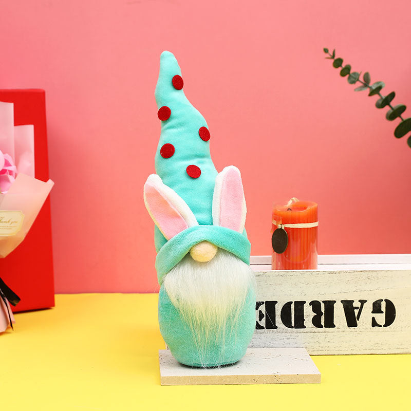 Home Decor Easter Ornaments Pointed Hat Cute Rabbit Faceless Doll Gnome Doll Ornament