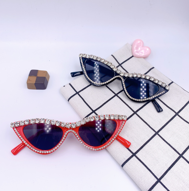 5 Colors Fashion Kids Boys Girls Sunglasses Solid Color Diamond Outdoor Casual Glasses