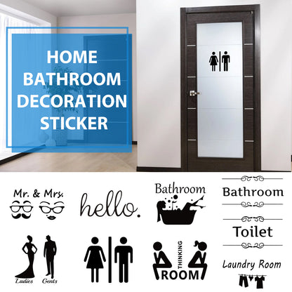 Home Bathroom Decor Wall Stickers Art Stickers Creative Home Decor Bathroom Cute Door Stickers