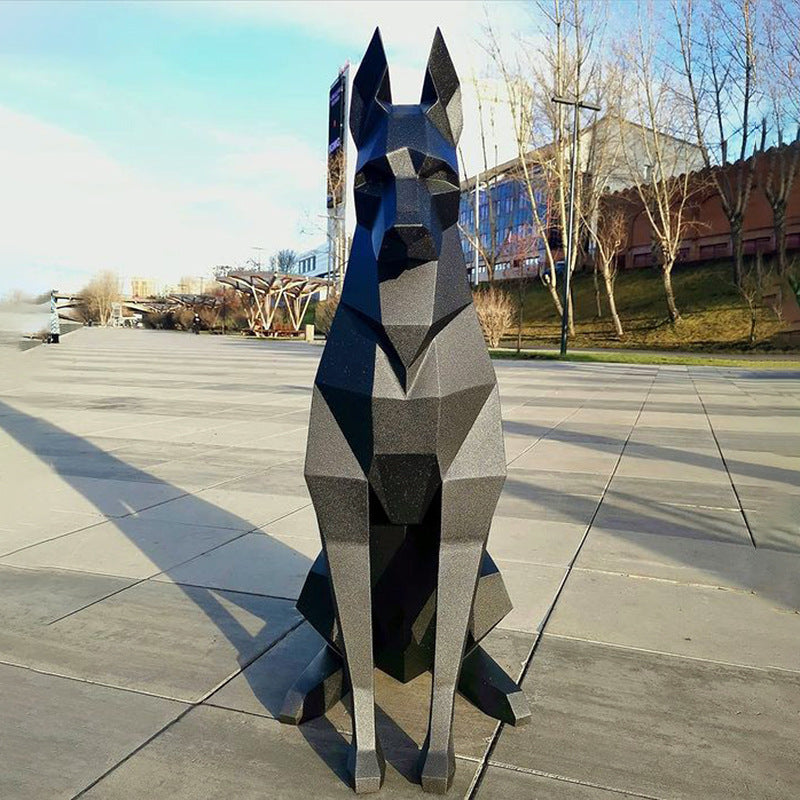 68 or 100cm Doberman Pinscher Black Paper Model Home Decor Geometric Art DIY Handmade Toy Gift