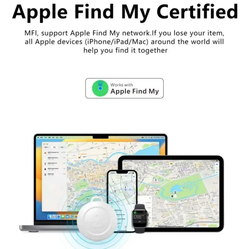 Global GPS Smart Tracker with replaceable CR2032 battery for long-lasting tracking.